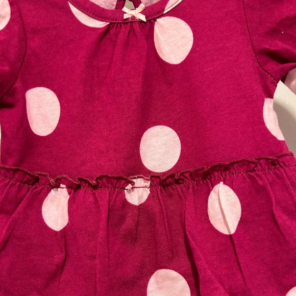 CARTER"S BABY RED WITH PINK POOKA DOT ONESIE - Picture 2 of 4